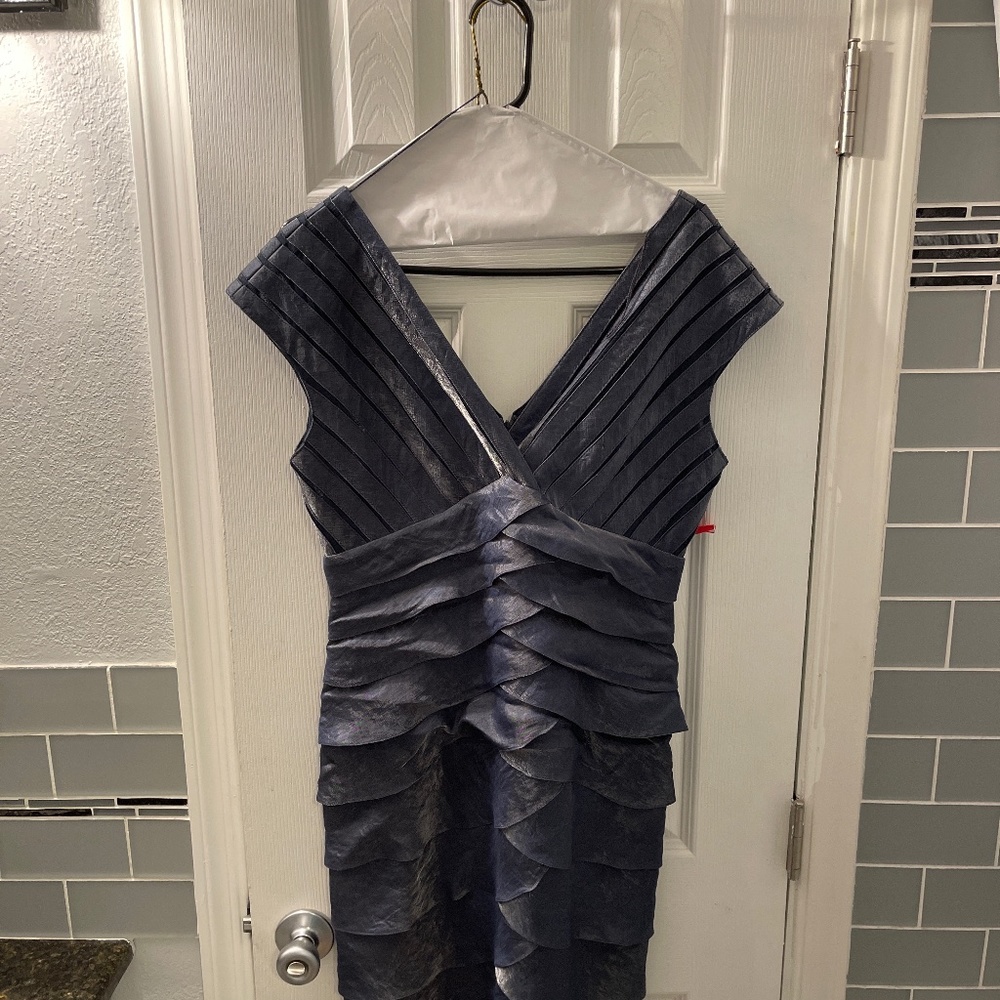 Adrianna Papell Navy Blue Tiered Dress